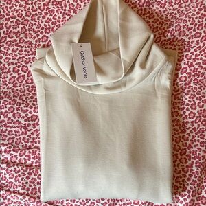 Outdoor Voices Elegant Cream Cowl Neck Sweater